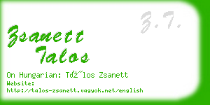 zsanett talos business card